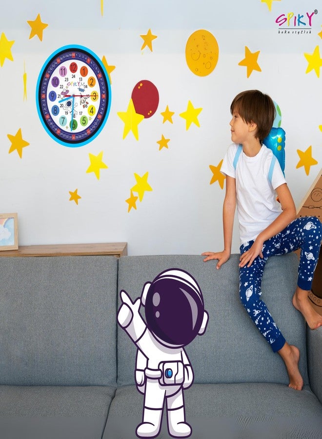 SPIKY Kids Stylish Wall Clock for Bedroom, Living Room, Classroom, Decorative Wall Clock, Playroom and Nursery | Multi Coloured Hour and Minutes Hand | Return Gift | Birthday Gift for Boys and Girls - Image 3